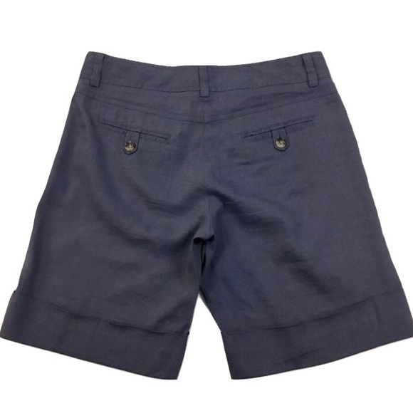 THEORY Gray Linen Blend Bermuda Shorts - Picture 3 of 4